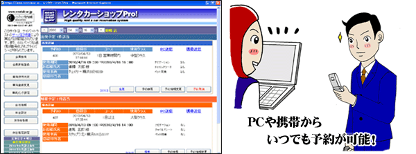 高機能ＡＳＰレンタカー予約管理システム。PCや携帯からも予約が可能です！